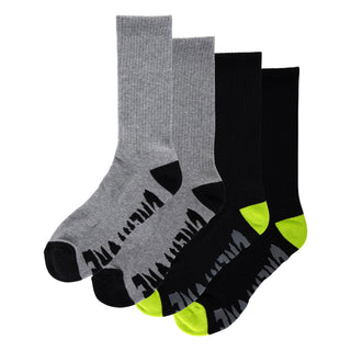 Creature Skateboards Socks Logo 2-Pack Black/Grey Heather Adult
