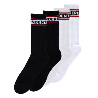 Independent Trucks Socks Bar Logo 2-Pack Crew Black
