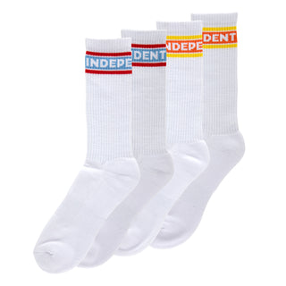 Independent Trucks Socks Bar Logo 2-Pack Crew White