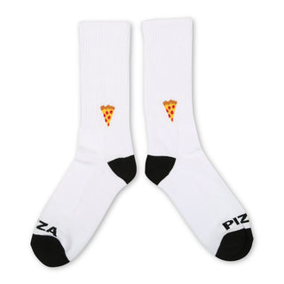 Pizza Socks Emoji White