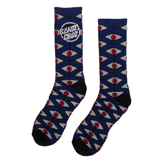 Santa Cruz Skateboards Socks Salba Eyes Mid Crew Blue Dusk/Black 1 Pair