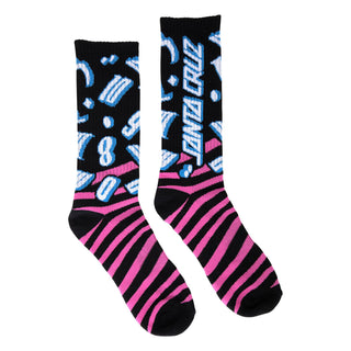 Santa Cruz Skateboards Socks Grabke All Around Mid Crew Black