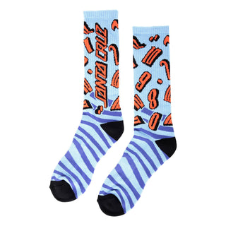 Santa Cruz Skateboards Socks Grabke All Around Mid Crew Blue/Red