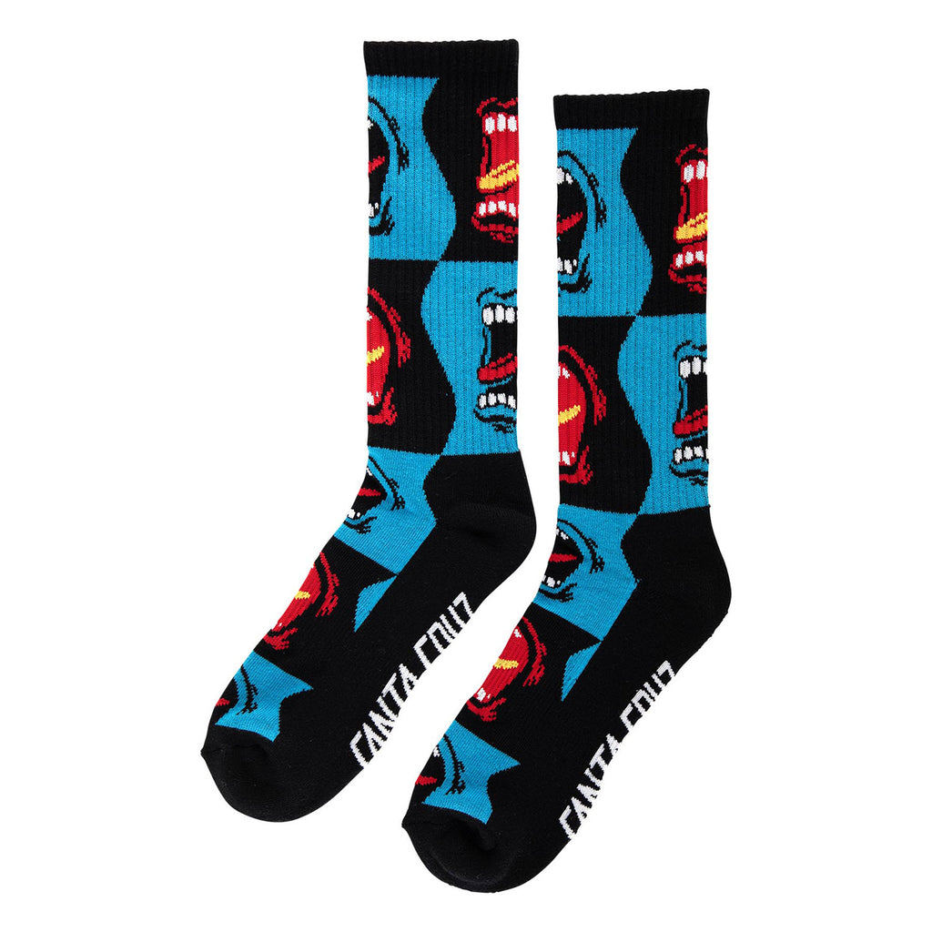 Santa Cruz Skateboard Socks Allover Screaming Strip Crew Screaming Che ...