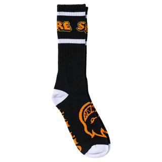 Spitfire Wheels Socks Hellfire Script Black/White/Orange Black