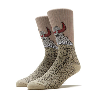 Toy Machine Skateboard Socks Furry Monster Tan OS Adult Crew
