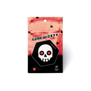 Screw City Skateboard Mounting Hardware 1" - Heart Red