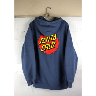 LIGHTLY USED Santa Cruz Skateboards Hoody Classic Dot Pullover Storm Blue Size L