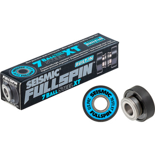 Seismic Full Spin Longboard Skateboard Bearings 7-Ball Steel XT Built-In