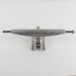 Single Longboard Truck Gullwing Charger Silver/Red Bushing 10" Axle