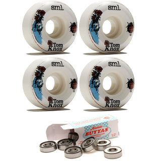 Sml Skateboard Wheels 52mm Tom Knox Lucidity V-Cut 99A with Andale Bearings