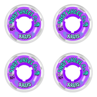 Snot Wheel Co. Skateboard Wheels 54mm X Rays 85A Purple/Clear Cruiser