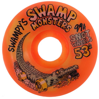 Snot Wheel Co. Skateboard Wheels 53mm Swamp Monster 99A Yellow/Orange Swirl