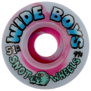 Snot Wheel Co. Skateboard Wheels 51mm Wide Boys 99A Ice/Pink Swirl
