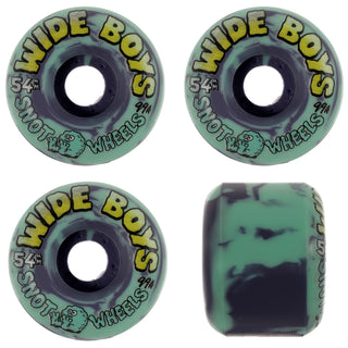 Snot Wheel Co. Skateboard Wheels 54mm Wide Boys 95A Teal/Violet Swirl