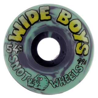 Snot Wheel Co. Skateboard Wheels 54mm Wide Boys 95A Teal/Violet Swirl
