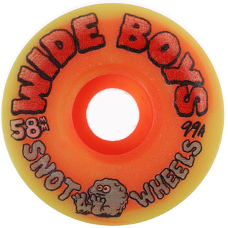 Snot Wheel Co. Skateboard Wheels 58mm Wide Boys 99A Yellow/Orange Swirl