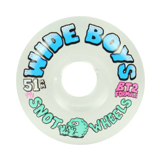 Snot Skateboard Wheels 51mm Wide Boys 99A Clear/Blue
