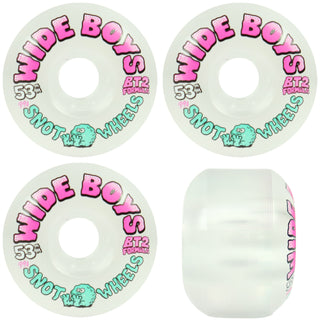 Snot Skateboard Wheels 53mm Wide Boys 99A Clear/Pink
