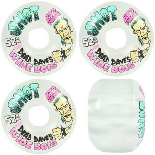 Snot Skateboard Wheels 52mm Dead Dave Wide Boys 101A Clear