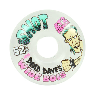 Snot Skateboard Wheels 52mm Dead Dave Wide Boys 101A Clear