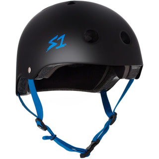 S-One Skateboard Helmet Lifer Black Matte/Cyan Straps Size XL + 2 Sizing Liners