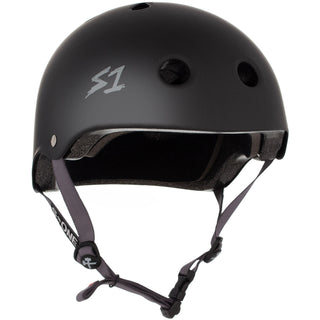 S-One Skateboard Helmet Lifer Black Matte/Grey Straps Size XL + 2 Sizing Liners