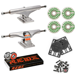 Independent Skateboard Trucks 159 Mid + 51mm Spitfire Burners Wheels, Bones Bearings