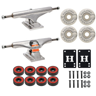 Independent Skateboard Trucks 159 Mid + 52mm Spitfire Burners Wheels, Abec 5 Bearings
