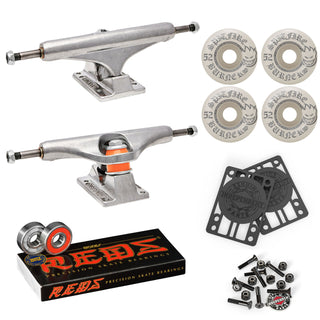 Independent Skateboard Trucks 159 Mid + 52mm Spitfire Burners Wheels, Bones Bearings