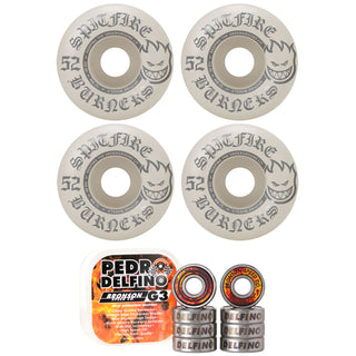 Spitfire Skateboard Wheels 52mm Burners with Bronson Pro G3 Bearings