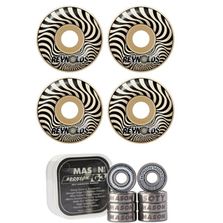Spitfire Skateboard Wheels 53mm 93A Reynolds Formula 4 Classics with Bronson Pro G3 Bearings