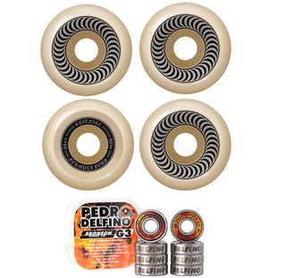 Spitfire Skateboard Wheels 54mm 99A F4 OG Classics with Bronson Pro G3 Bearings