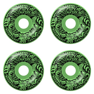 Spitfire Skateboard Wheels 54mm F4 99A Demon Gate Radial Full Glow with Bronson Pro G3 Bearings
