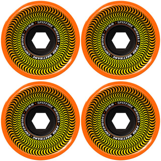 Spitfire Skateboard Wheels 80HD Superwides 58mm Orange with Bronson Pro G3 Bearings