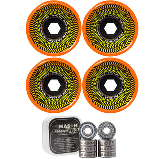 Spitfire Skateboard Wheels 80HD Superwides 58mm Orange with Bronson Pro G3 Bearings