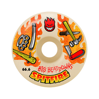 Spitfire Skateboard Wheels 66.6mm 99A Big Beatdowns Formula 4 Classics with Bronson Pro G3 Bearings