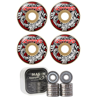 Spitfire Skateboard Wheels 56mm F4 99A Demon Gate Radial Full with Bronson Pro G3 Bearings