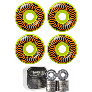 Spitfire Skateboard Wheels 53mm Yellow Classics with Bronson Pro G3 Bearings