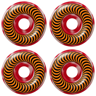 Spitfire Skateboard Wheels 52mm Red Swirl Classics with Bronson Pro G3 Bearings