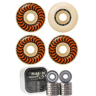 Spitfire Skateboard Wheels 54mm 99A Grimple Stix Furry Formula 4 Classics with Bronson Pro G3 Bearings
