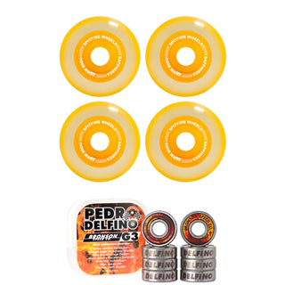 Spitfire Skateboard Wheels 56mm Neon Orange Conical Full 90A Sapphires with Bronson Pro G3 Bearings