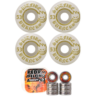 Spitfire Skateboard Wheels 53mm Burners with Bronson Pro G3 Bearings