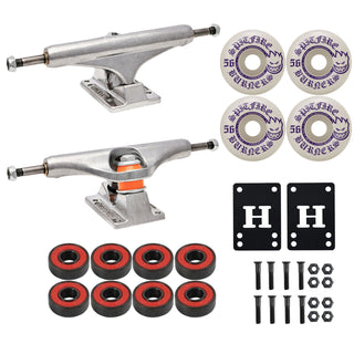 Independent Skateboard Trucks 159 Mid + 56mm Spitfire Burners Wheels, Abec 5 Bearings