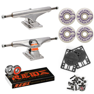 Independent Skateboard Trucks 159 Mid + 56mm Spitfire Burners Wheels, Bones Bearings