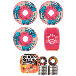 Spitfire Skateboard Wheels 56mm Atlantic Drift Radial 90A Sapphires with Bronson Pro G3 Bearings