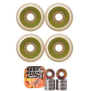 Spitfire Skateboard Wheels 55mm 99A F4 OG Classics with Bronson Pro G3 Bearings