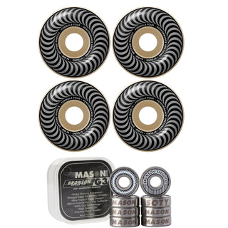 Spitfire Skateboard Wheels 54mm 97A Formula 4 Classics with Bronson Pro G3 Bearings