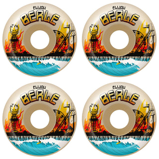 Spitfire Skateboard Wheels 53mm F4 99A Berle Heatwave OG Classic with Bronson Pro G3 Bearings