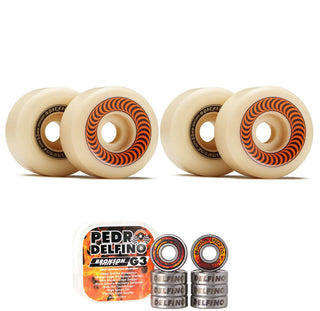 Spitfire Skateboard Wheels 53mm 99A F4 OG Classics with Bronson Pro G3 Bearings